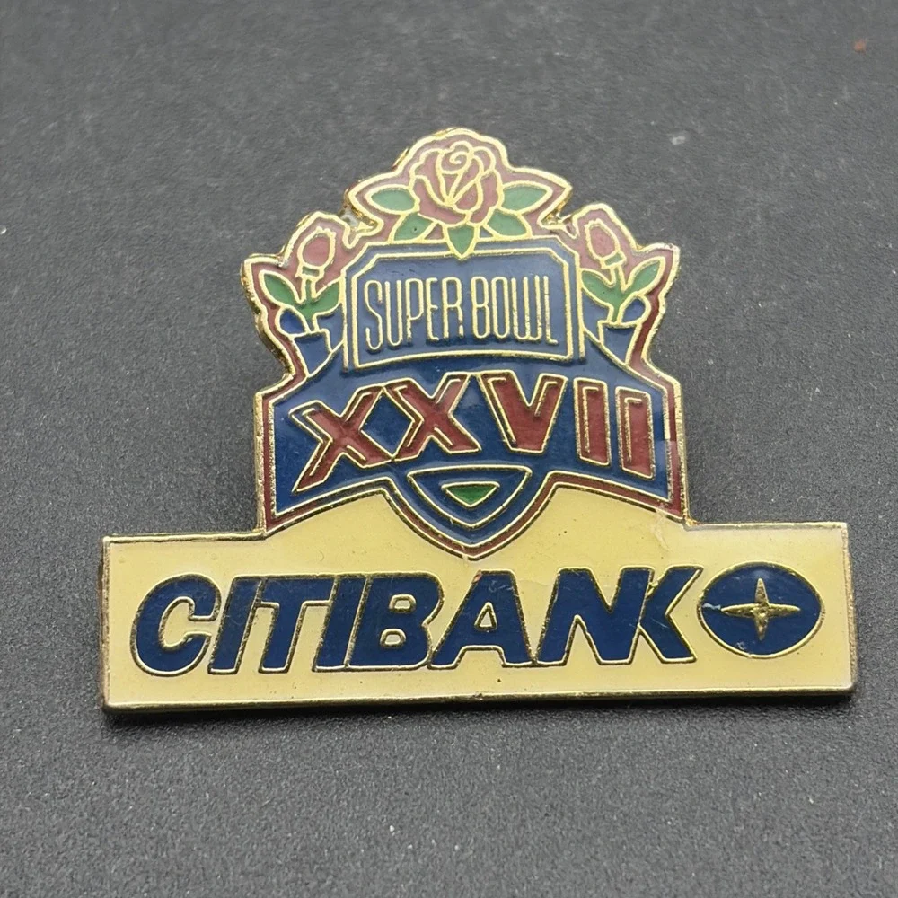 Super Bowl XXVII NFL Dallas Cowboys Buffalo Bills Citibank Lapel Hat Pin‎